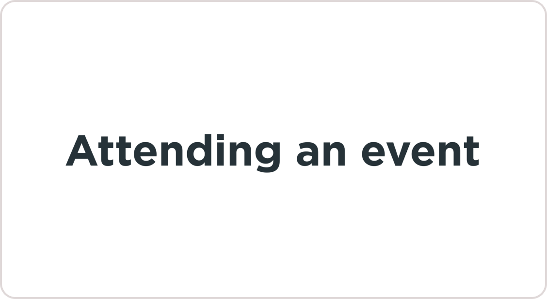 text that says attending an event
